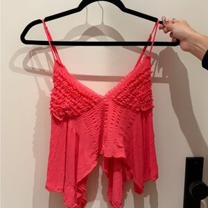 SHEIN Coral Ruffled Tank Top